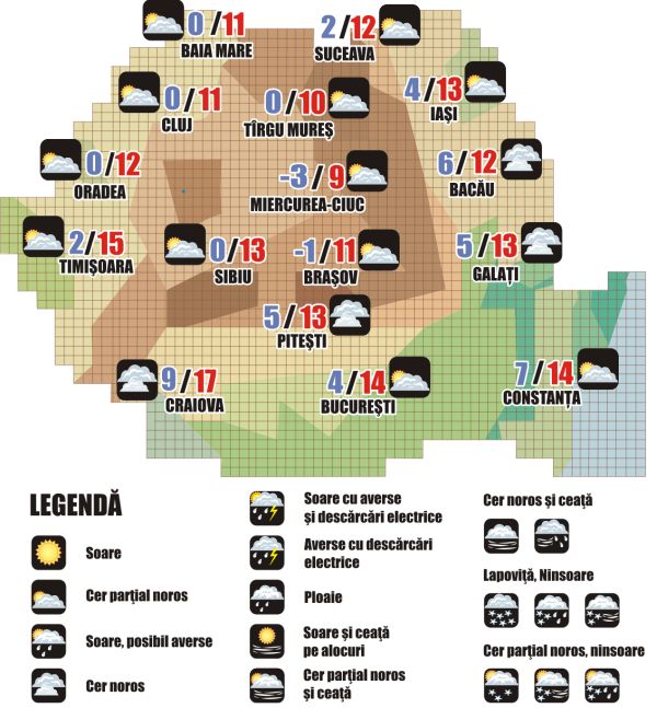 Prognoza meteo (13.11. - 14.11.2025)